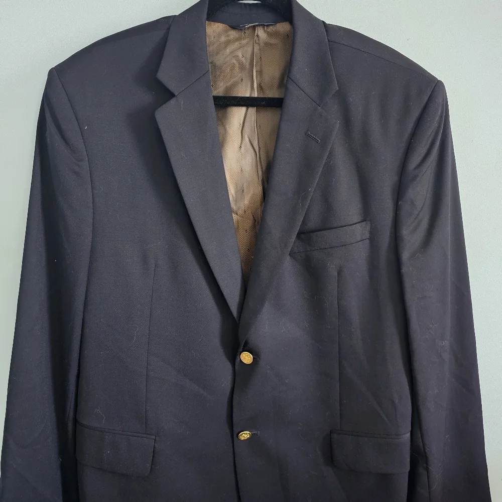 Joseph & Feiss Navy Blazer with Gold Buttons - Picture 2 of 4
